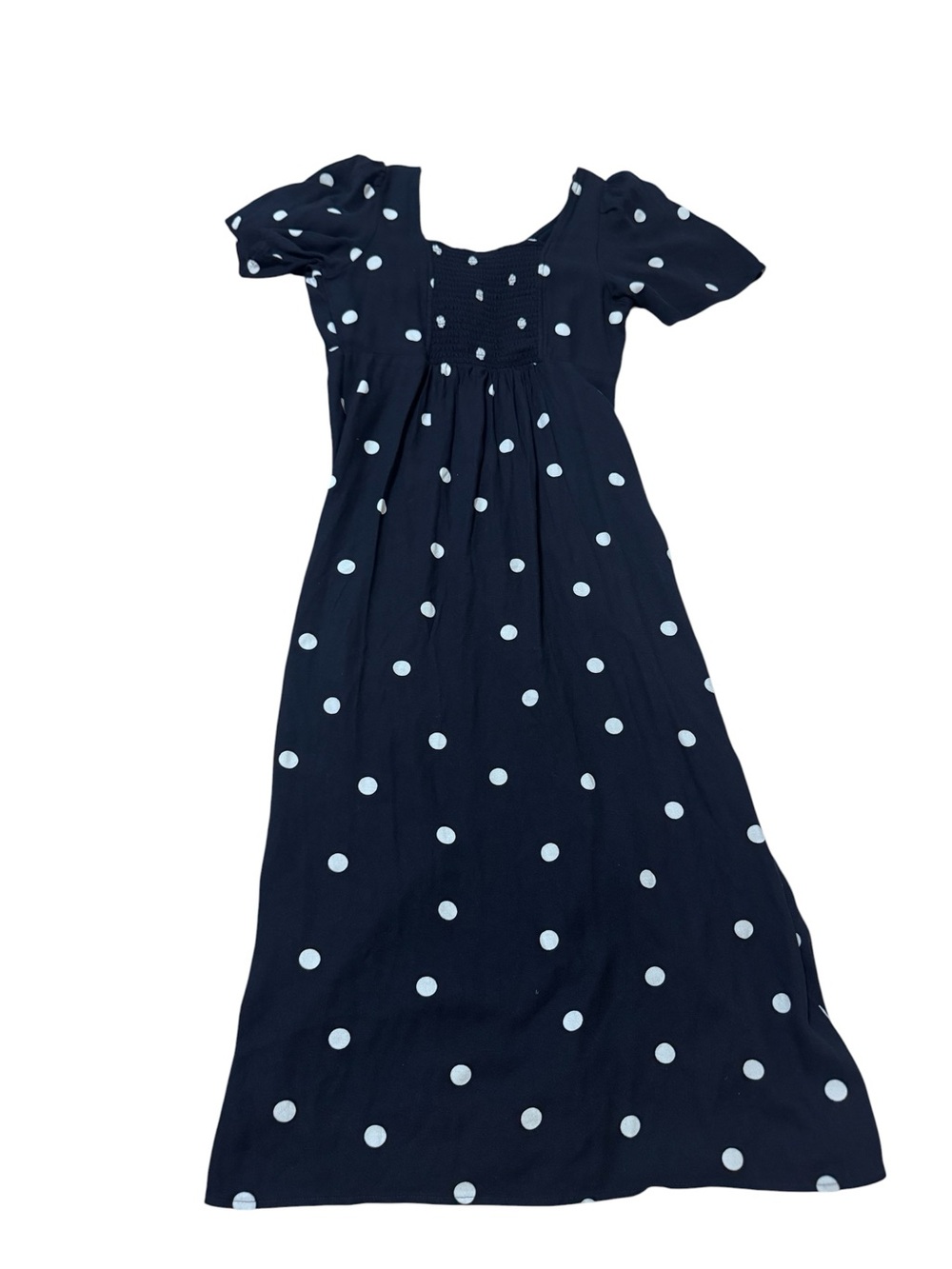 Old Navy Navy Polka Dot Button-Front Maxi Dress - Picture 5 of 7